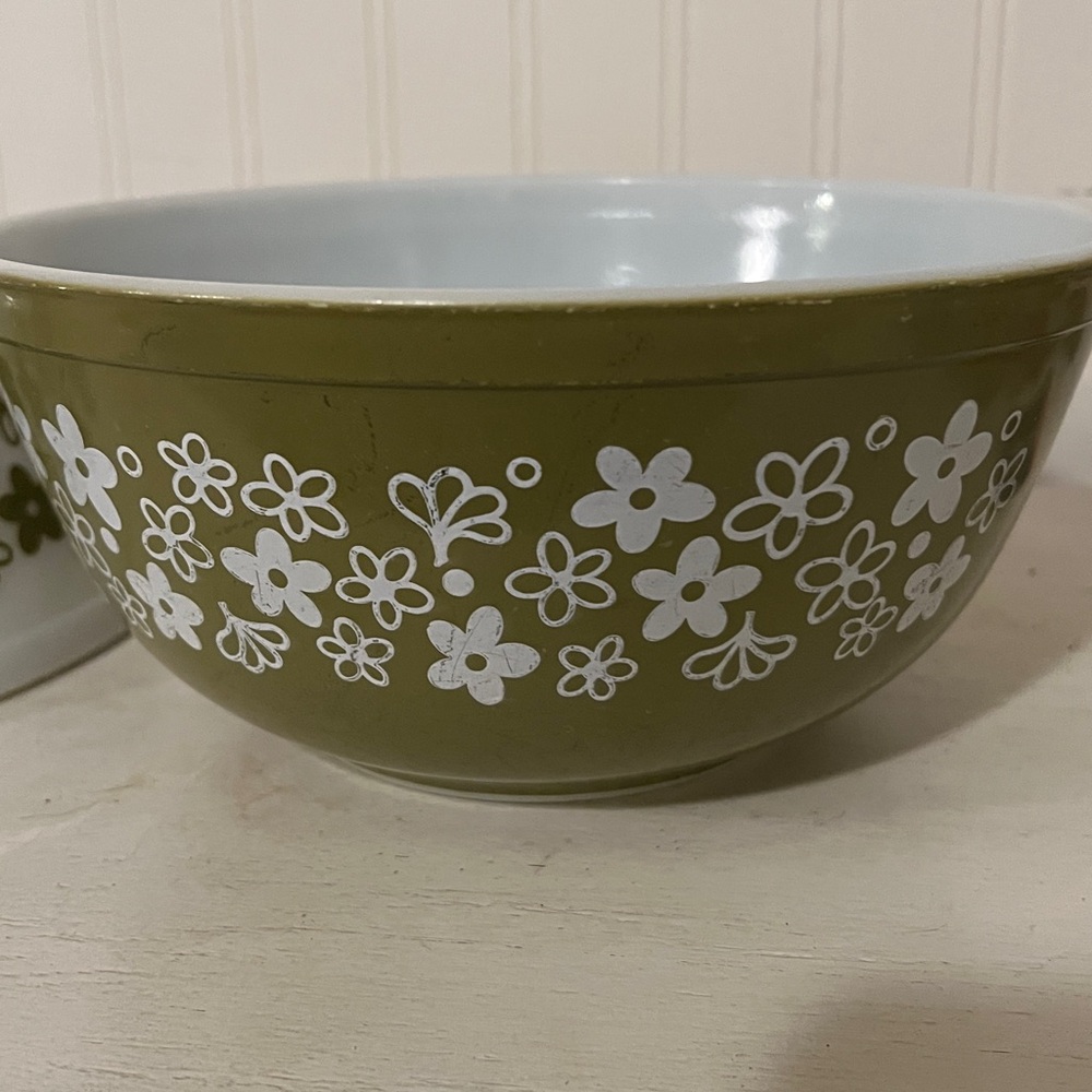 Pyrex Spring blossoms Crazy Daisy mixing bowl set 401 402 403 404 - Picture 11 of 16